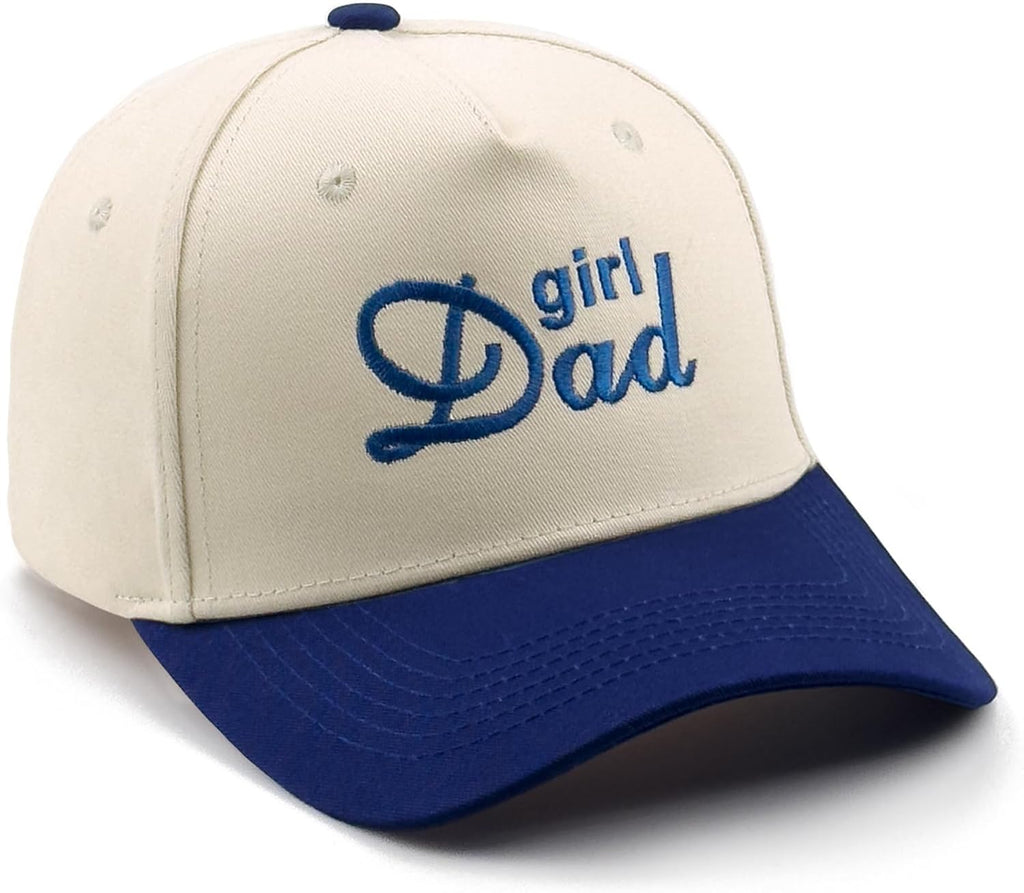 Embroidered Boy Girl Dad Mom Two-Tone Baseball Cap, Classic Dad Hat for Men Women His Her, Family Theme Gift Ideas