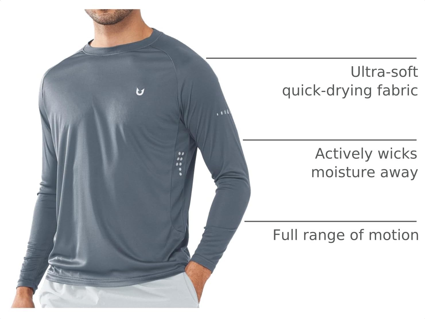 NORTHYARD Men's Sun Protection Shirts UPF 50+ Long Sleeve Running Workout
