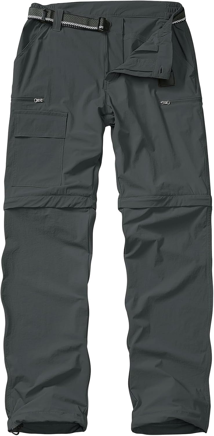 Mens Hiking Pants Cargo Safari Pants for Men Zip Off Outdoor Convertible