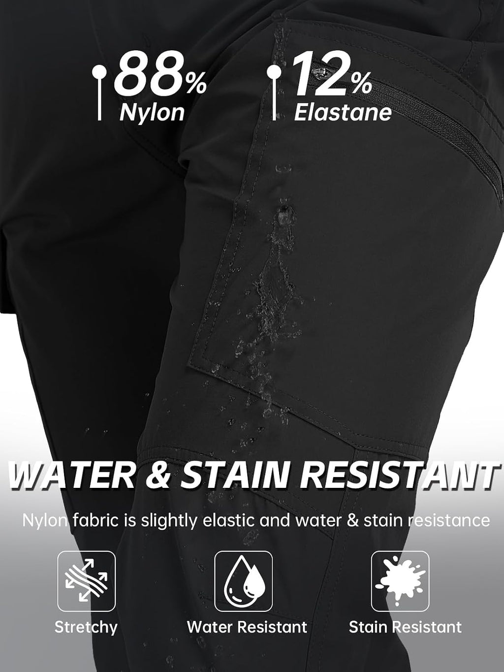 Men's Hiking Cargo Pants Water Resistant Quick Dry Lightweight Pants with 6 Pockets Tactical Work Pants