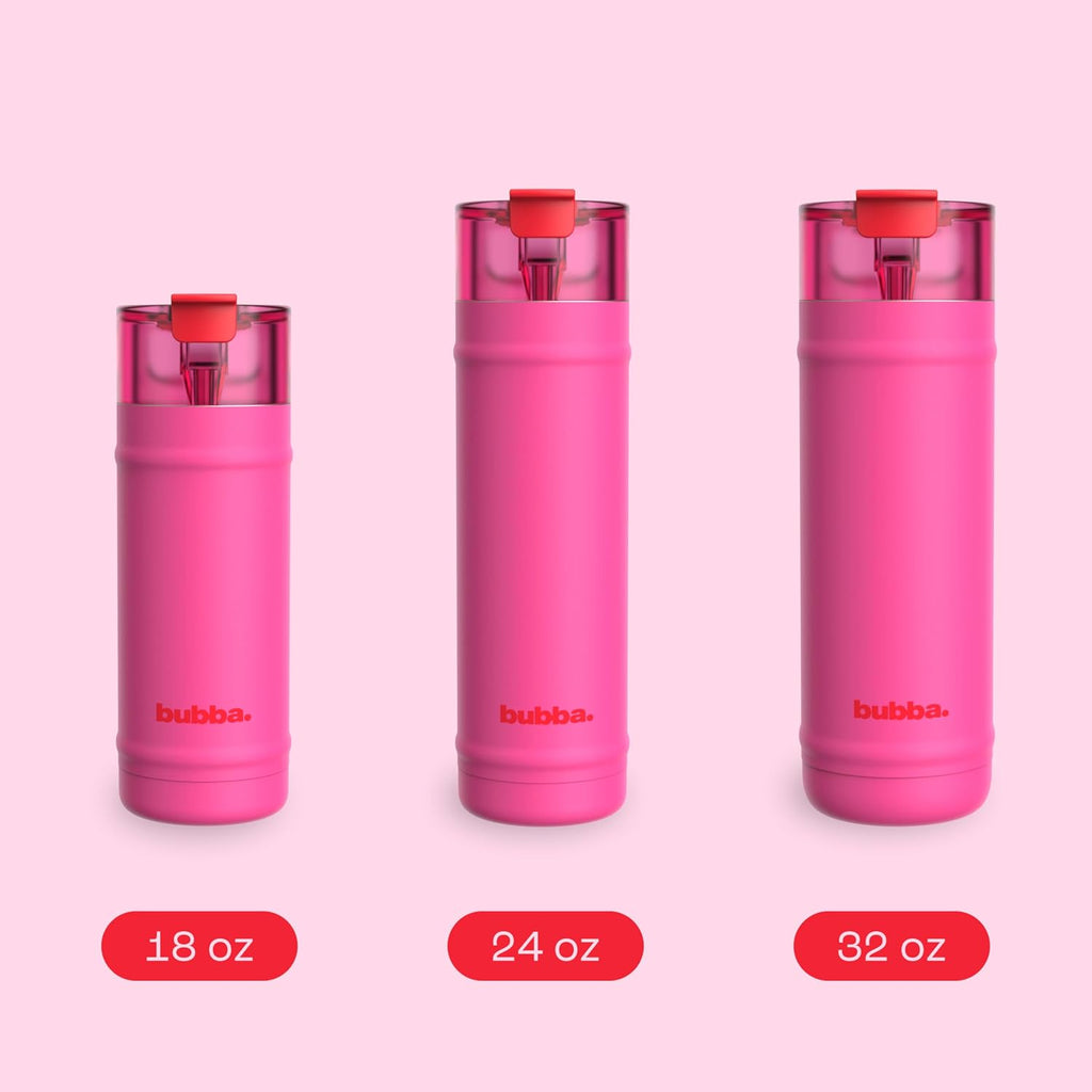 bubba 24 oz Dualsip Insulated Stainless Steel Water Bottle with Straw - Reusable, Leakproof, Lightweight, Dishwasher Safe, Lead-Free and BPA-Free, Flora Aura