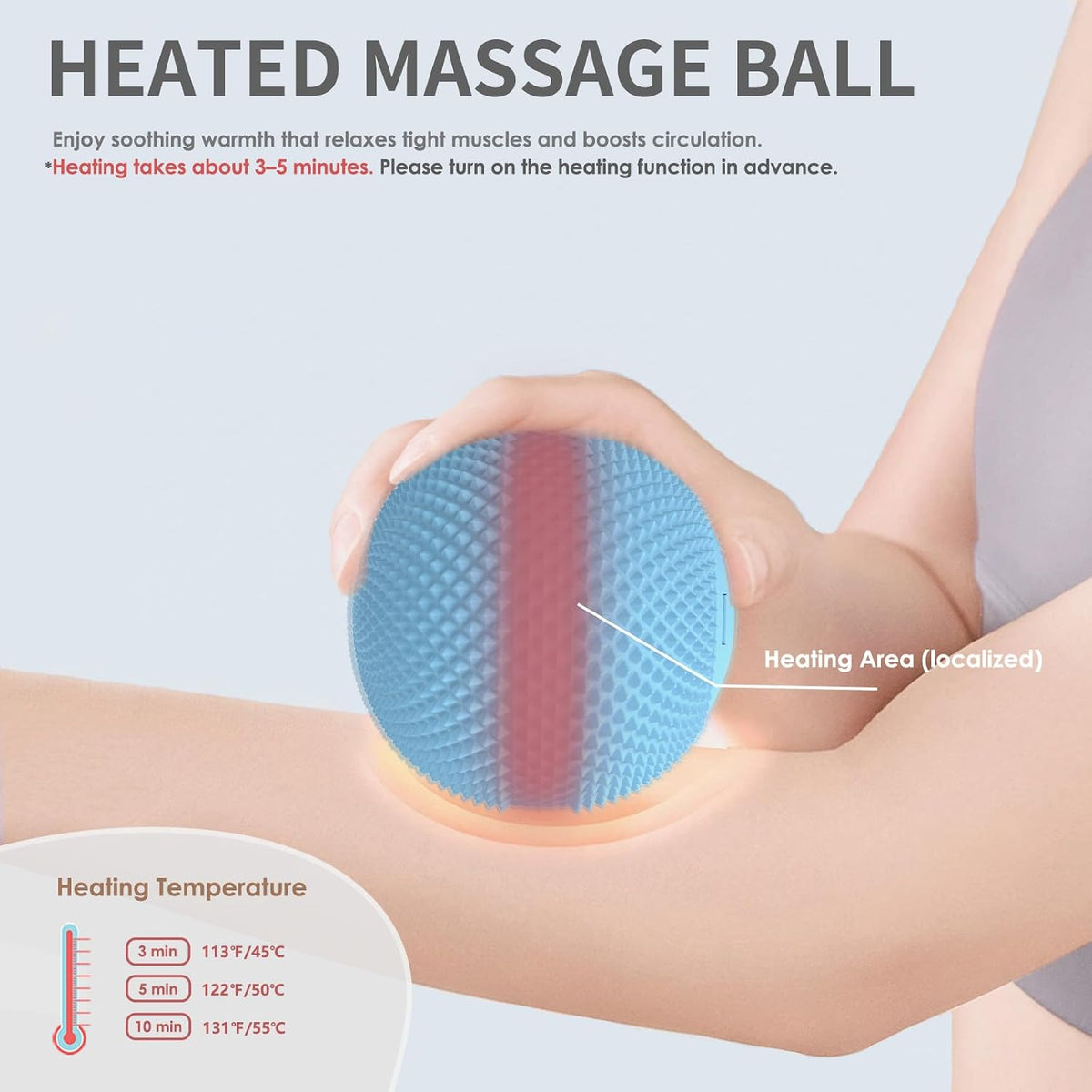 Heating Vibrating Massage Ball with 7 Modes & Memory Function