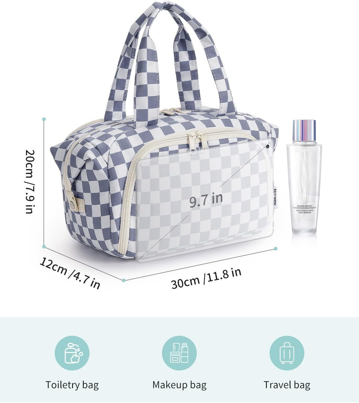 Narwey Travel Toiletry Bag for Women, Large Makeup Cosmetic Organizer Bag