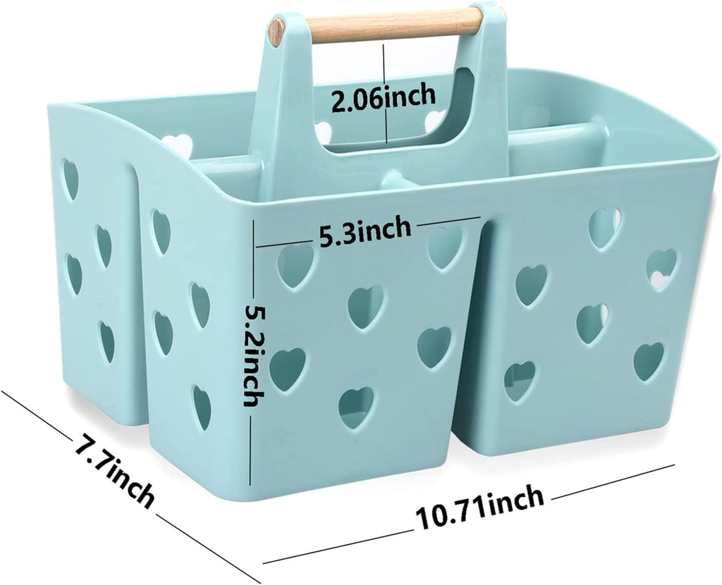 Portable Shower Caddy Plastic Shower Basket Organizer with Handle, Blue