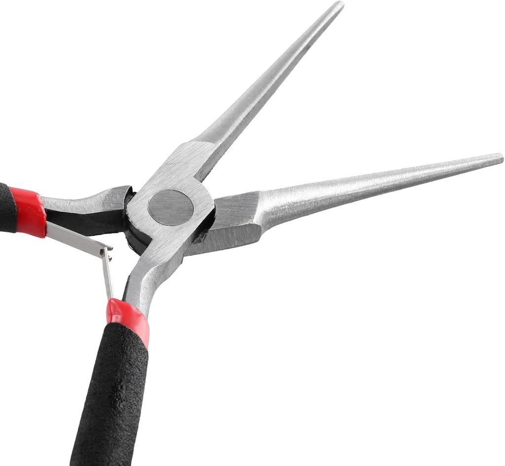 8 PCS 6 Inch Needle Nose Pliers Set, Long Nose Pliers with Comfort Grip Handles, Mini Jewelry Needle Nose Pliers for Cutting Bending Wire Handmade Craft