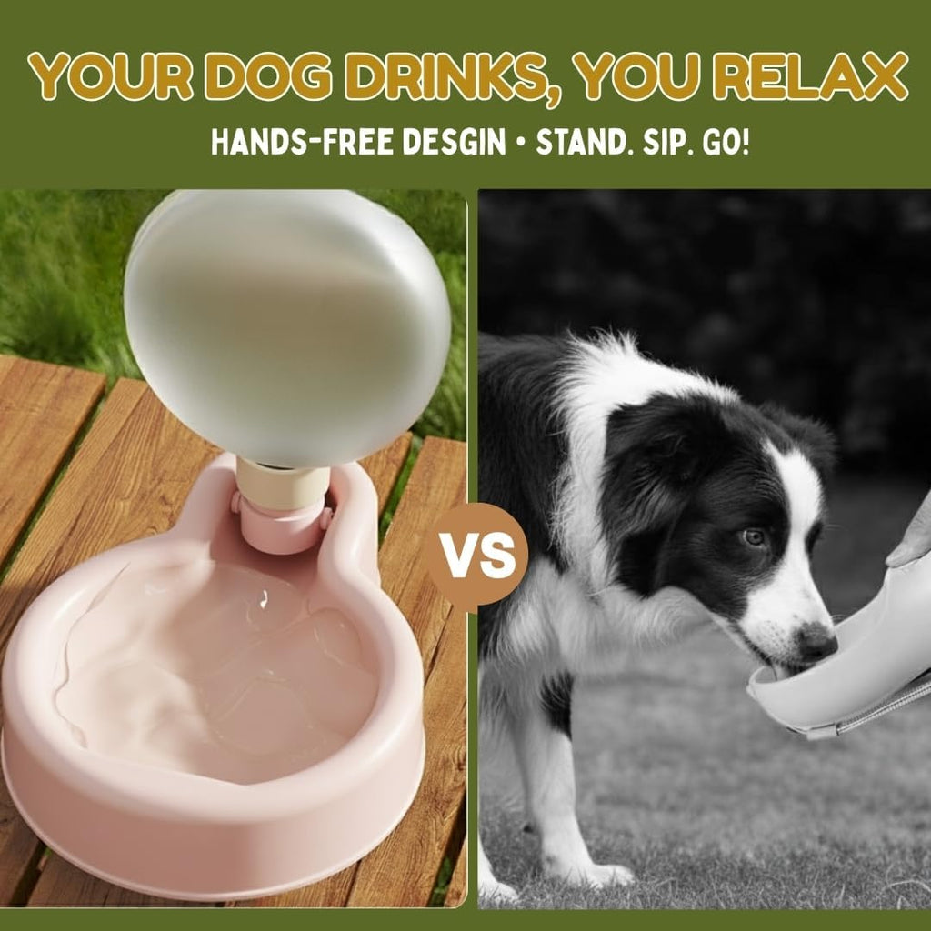 Upgrade Portable Dog Pet Water Bottle for Walking |11 OZ BPA-Free Water Bowl | Anti-Tipping Leak Proof Design | Puppy Small Medium Large Dogs Small Animals | Dog Travel Accessories Gifts (Girly Pink)