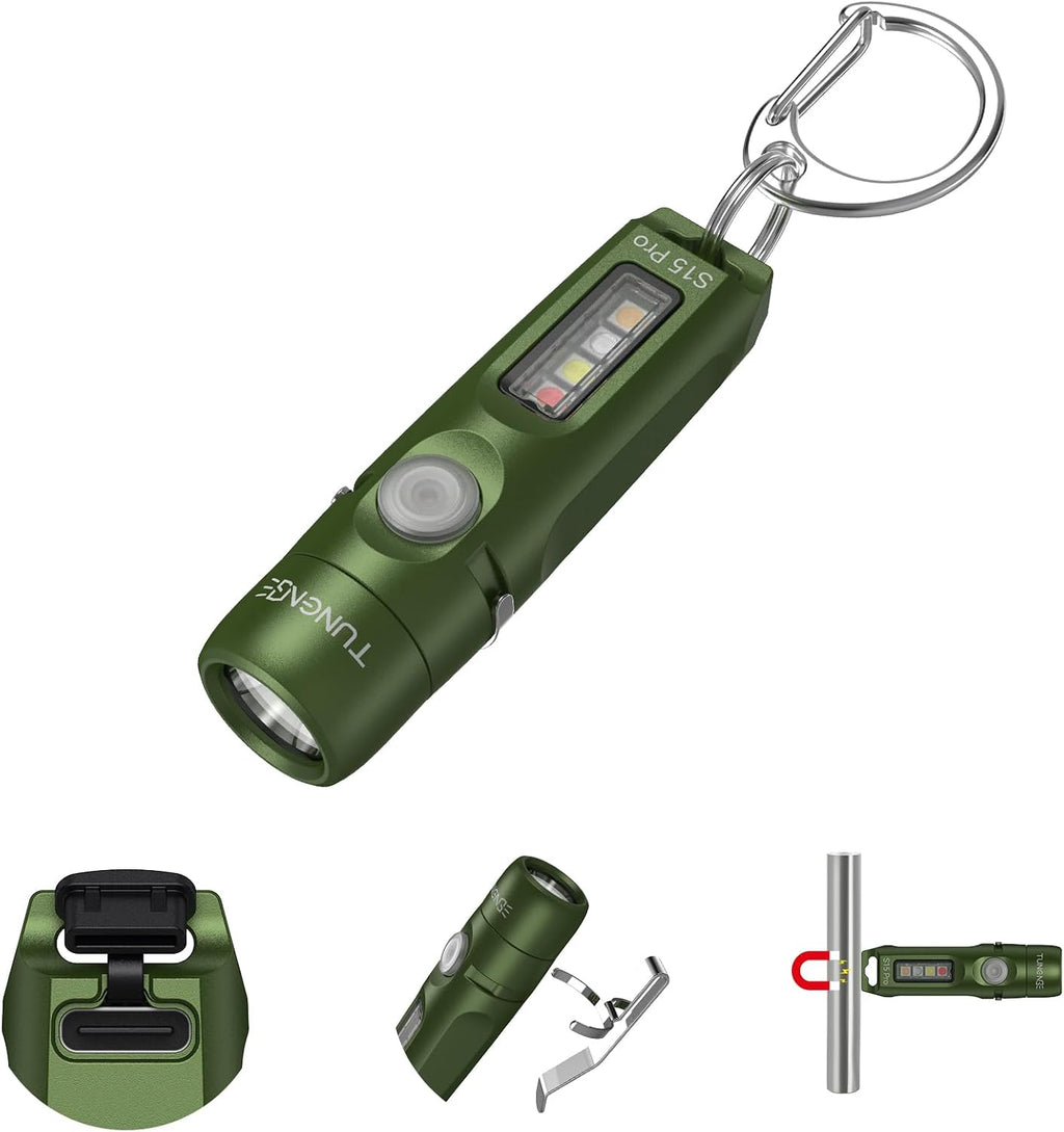 S15PRO Rechargeable keychain Flashlight,750 Lumen Mini light with COB