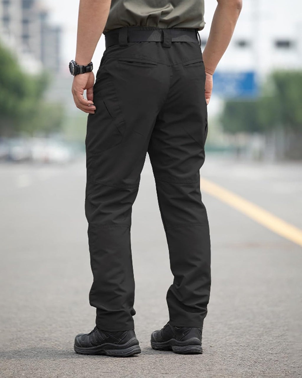 Men's Stretch Tactical Pants,Water Resistant Ripstop Cargo Pants,Lightweight Outdoor Work Hiking Pants with Pockets