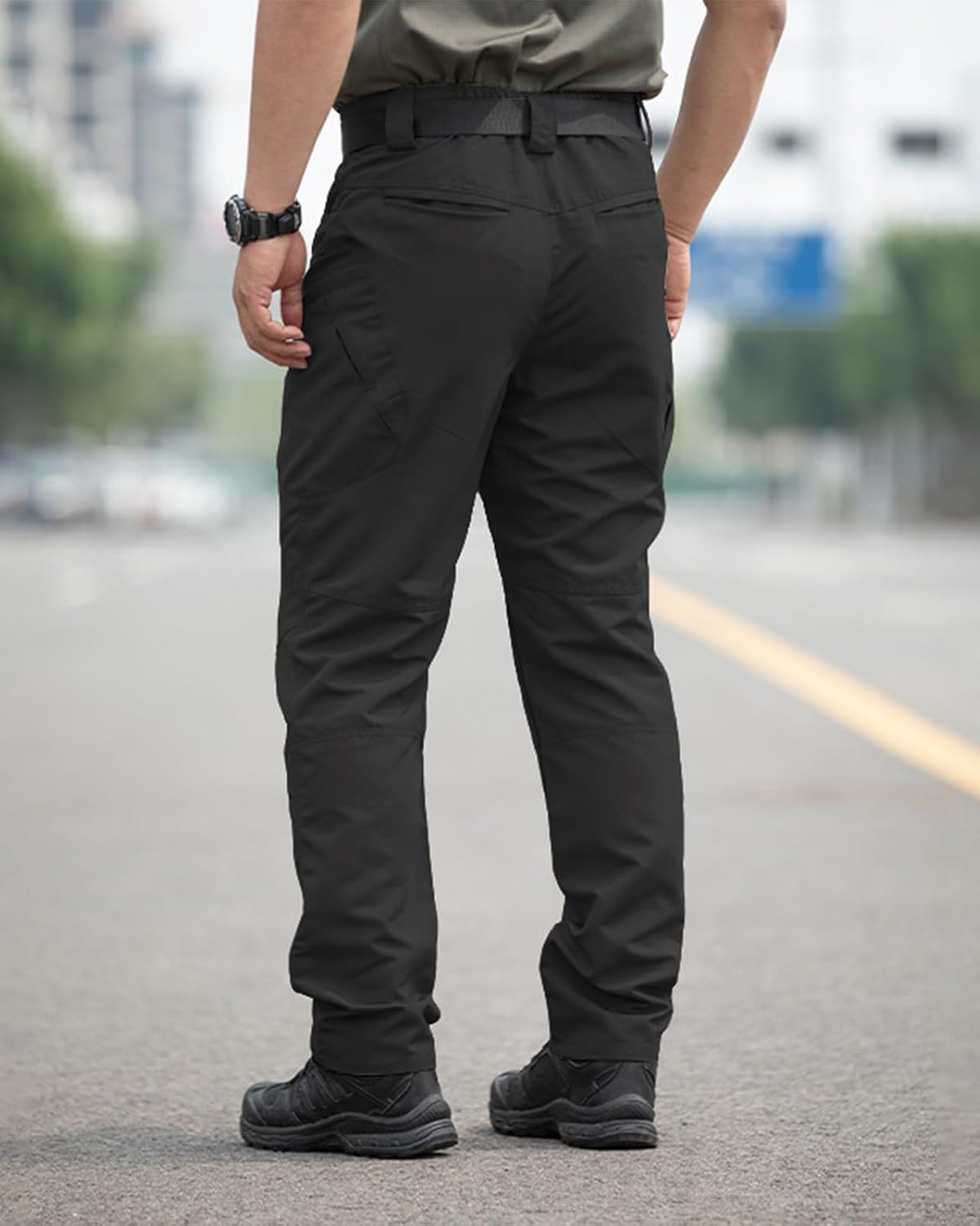 Men's Stretch Tactical Pants,Water Resistant Ripstop Cargo Pants,Lightweight Outdoor Work Hiking Pants with Pockets