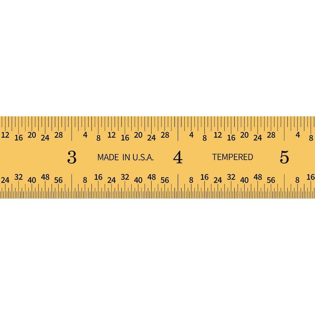 PEC Tools 6"/150mm TiN Coated Metal Ruler, Rigid, English & Metric