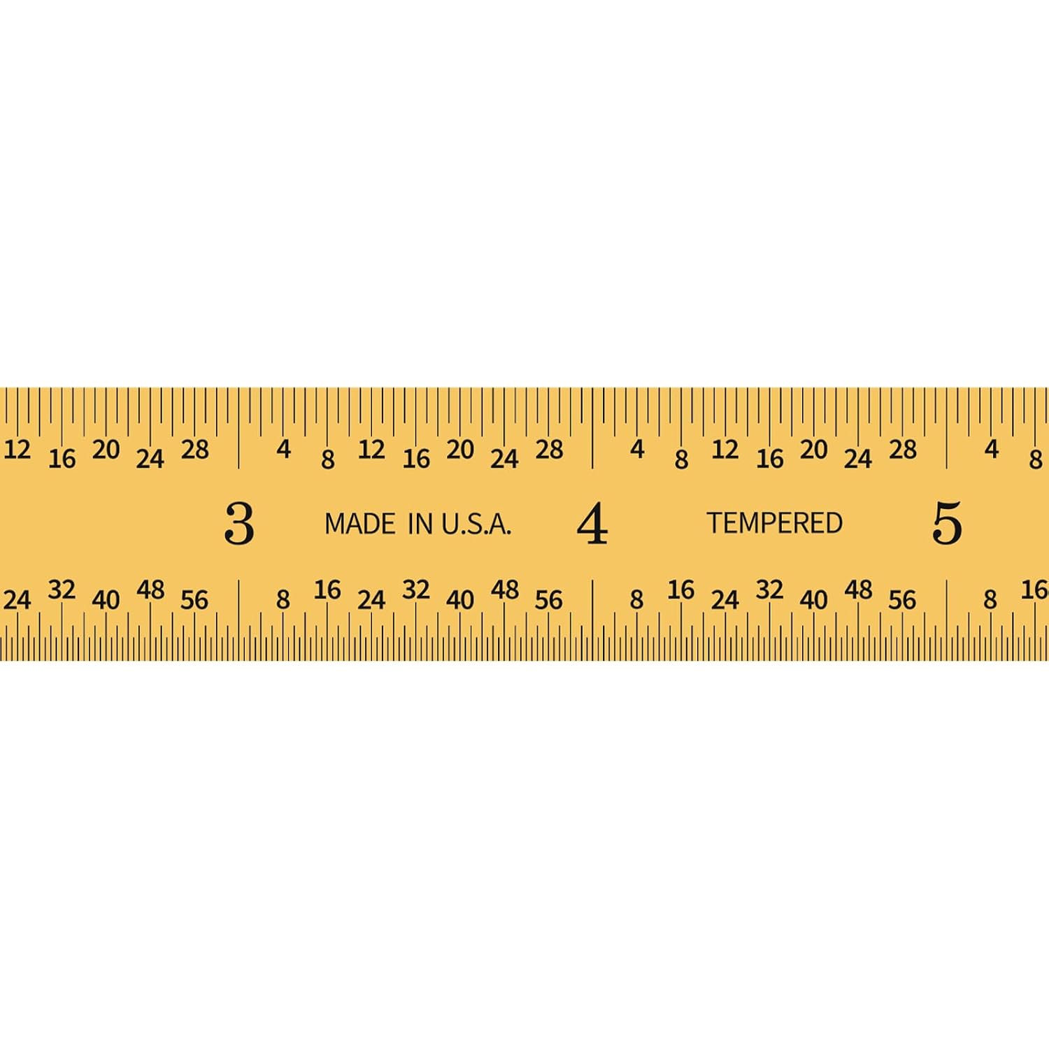 PEC Tools 6"/150mm TiN Coated Metal Ruler, Rigid, English & Metric