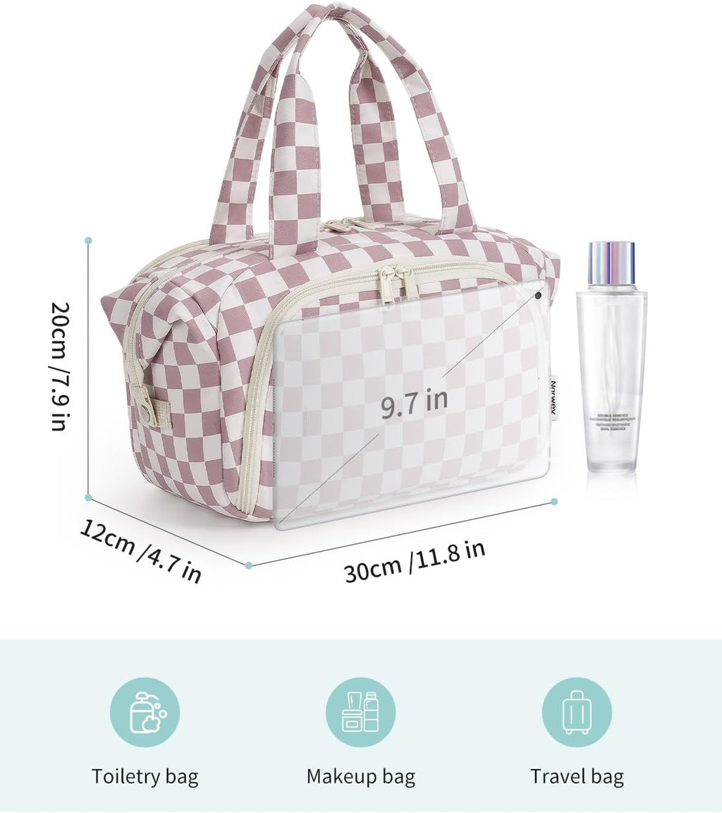 Narwey Travel Toiletry Bag for Women, Large Makeup Cosmetic Organizer Bag