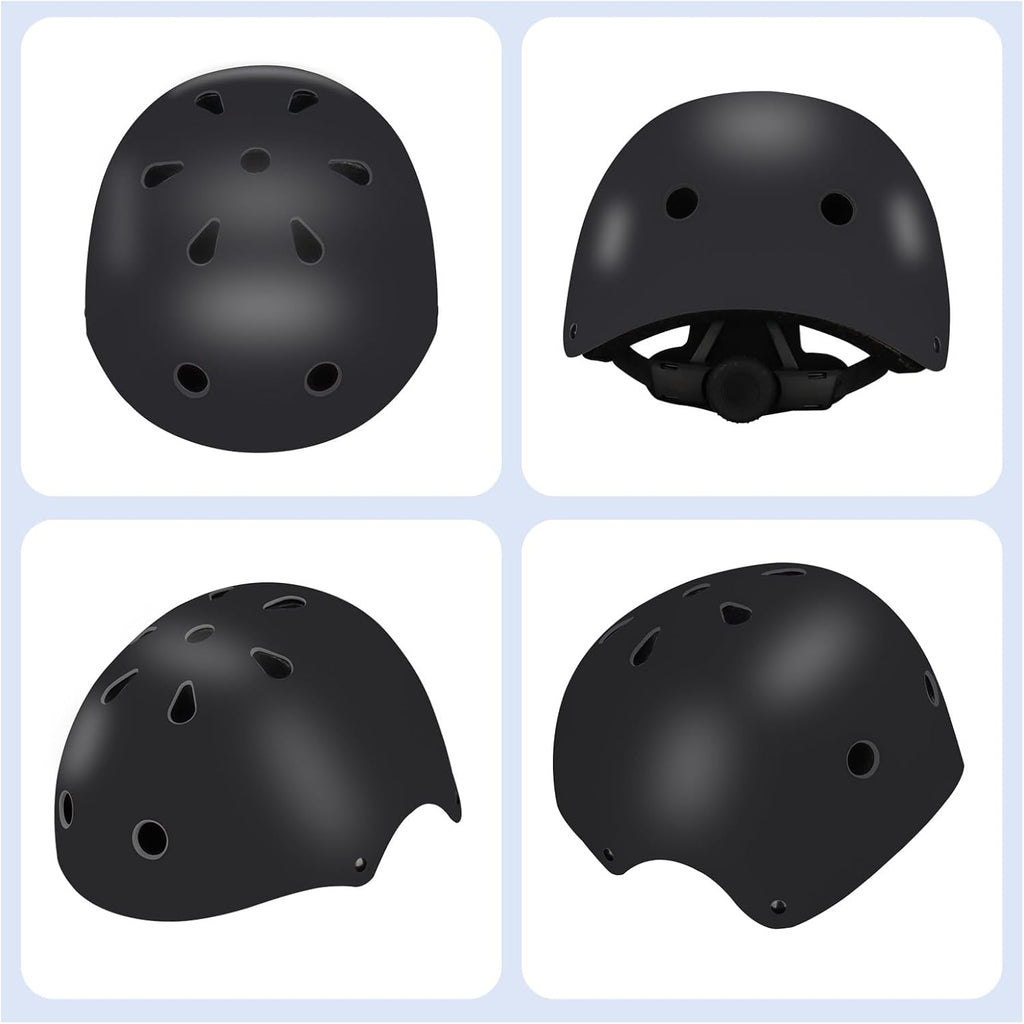 Color Gradient Adjustable Kids Bike Helmet with Knee & Elbow Pads Set | Multi-Sport Safety Gear for Boys & Girls Ages 5-14 | Skateboarding, Scooters, Roller & Inline Skating, Longboarding