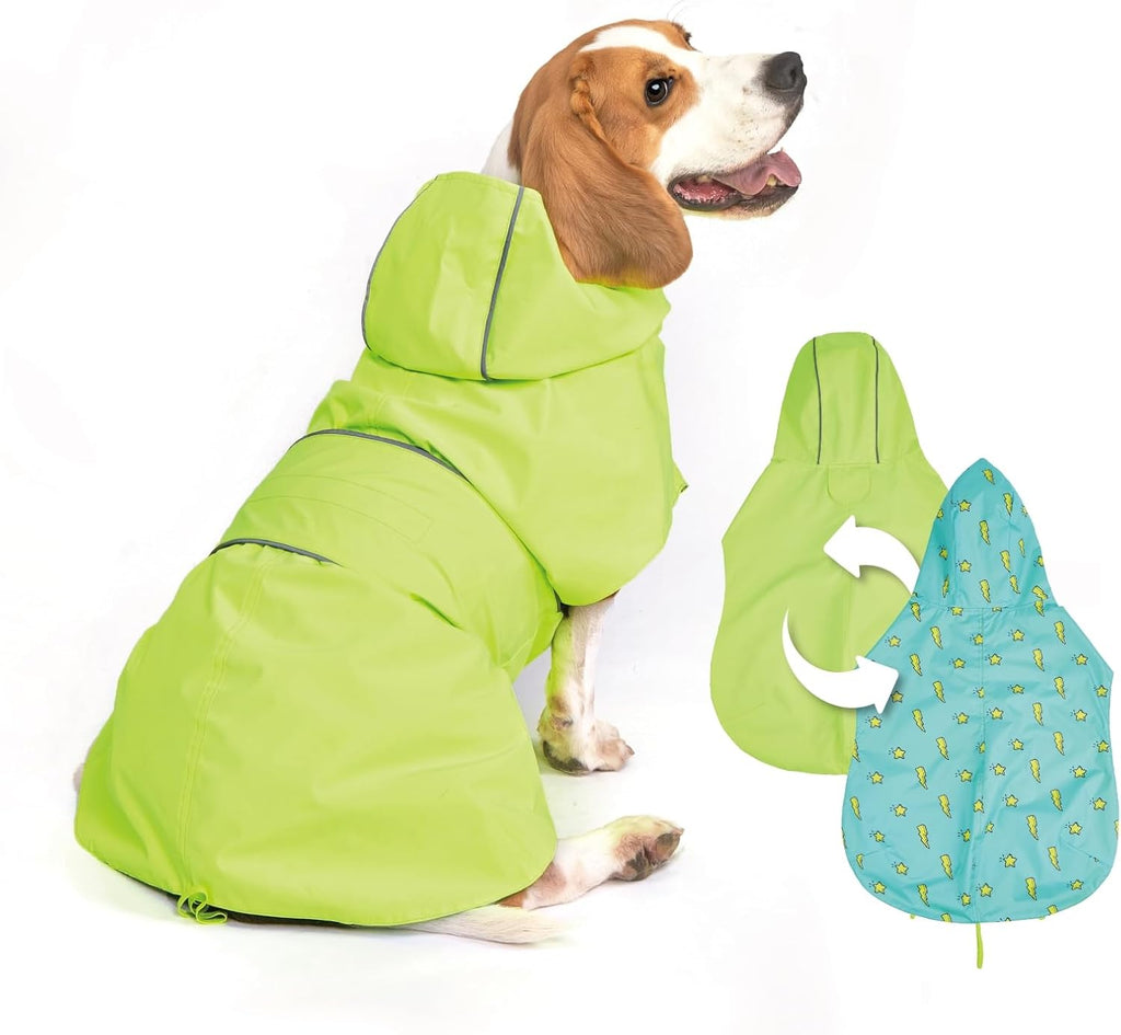 Kimee Dog Raincoat Waterproof Dog Rain Jacket for Small to 3X-Large Dogs, M