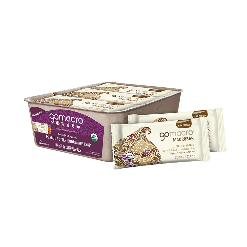 GoMacro MacroBar Mini (0.90 Ounce Bars, 24 Count) and MacroBar (2.4 Ounce Bars, 12 Count) Organic Vegan Snack and Protein Bars Bundle - Peanut Butter Chocolate Chip
