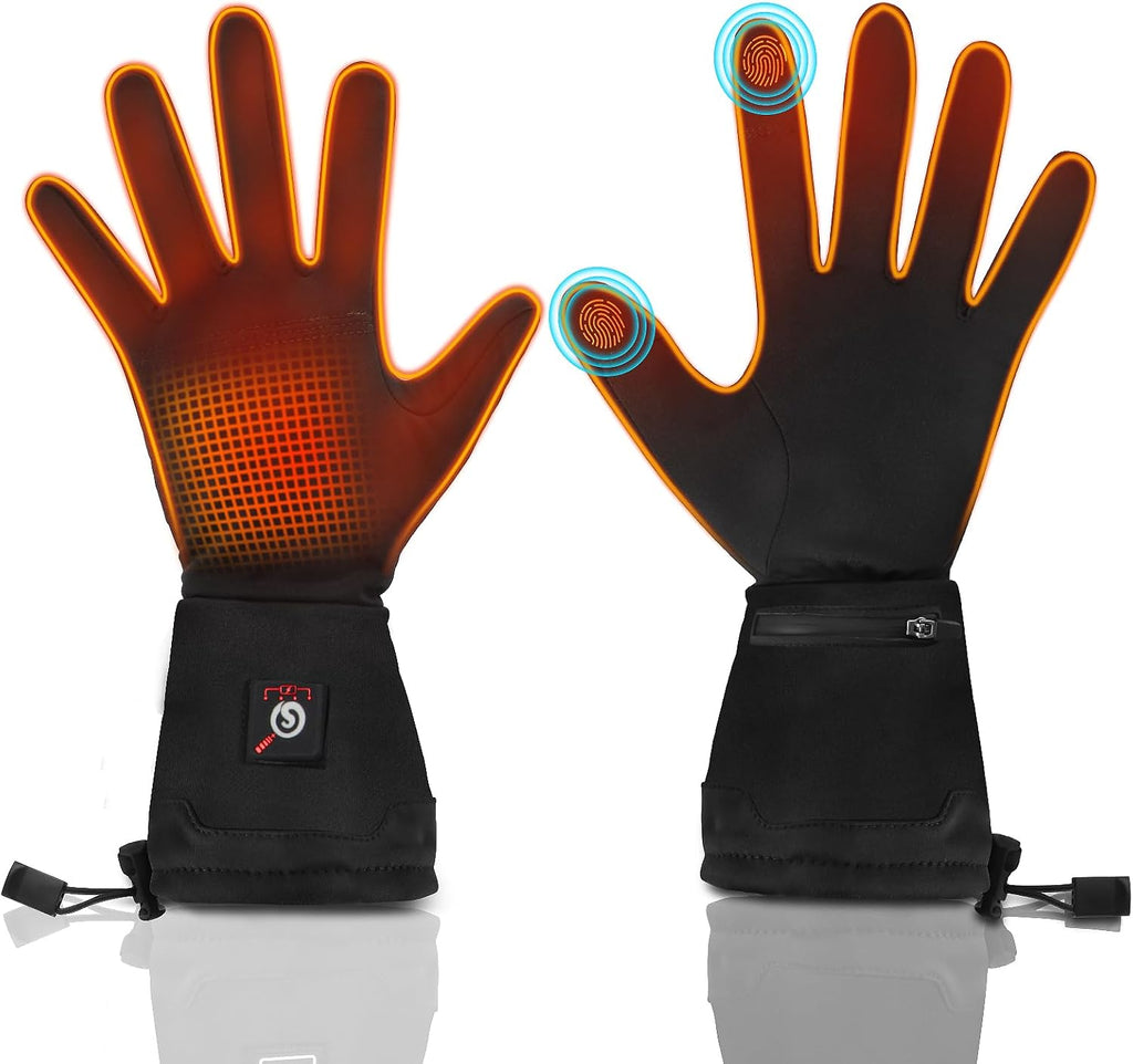Heated Glove Liners for Women Men - Thin Rechargeable, Touchscreen Compatible, Long-Lasting Warmth for Winter Sports Indoor Outdoor Use