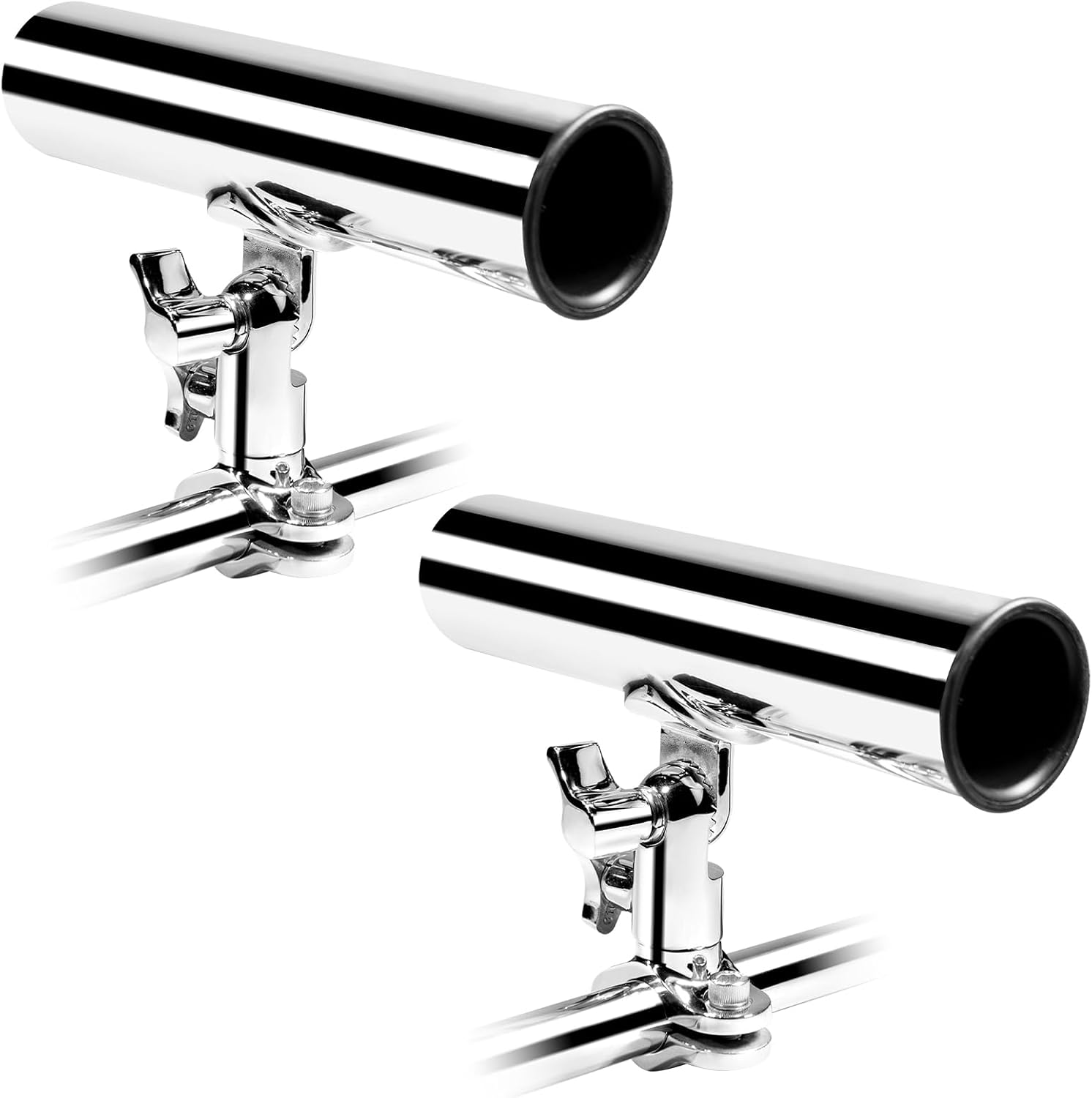 Fishing Rod Holder for Boat ,Stainless Steel 316 Rail Mount Clamp Fishing Rod Holders Marine Grade 360 Degree Adjustable Fishing Rod Holder