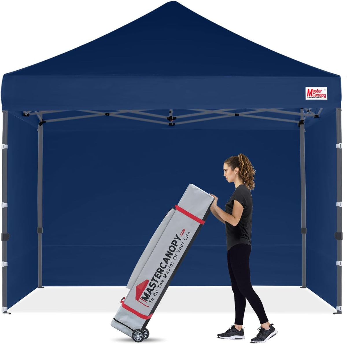 MASTERCANOPY 10x10 Heavy Duty Pop up Canopy Tent with Sidewalls, Red