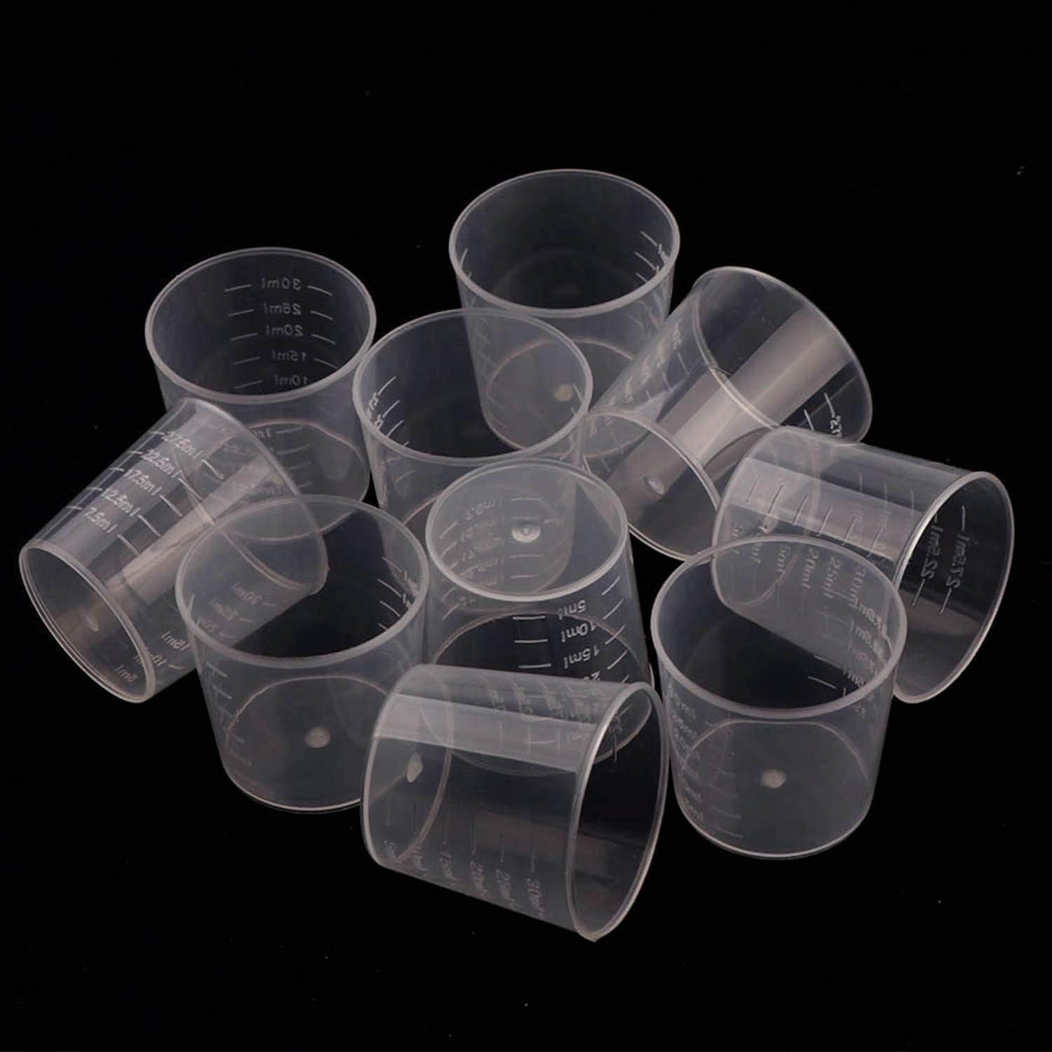 100 Pack 1oz/30ml Plastic Graduated Cups