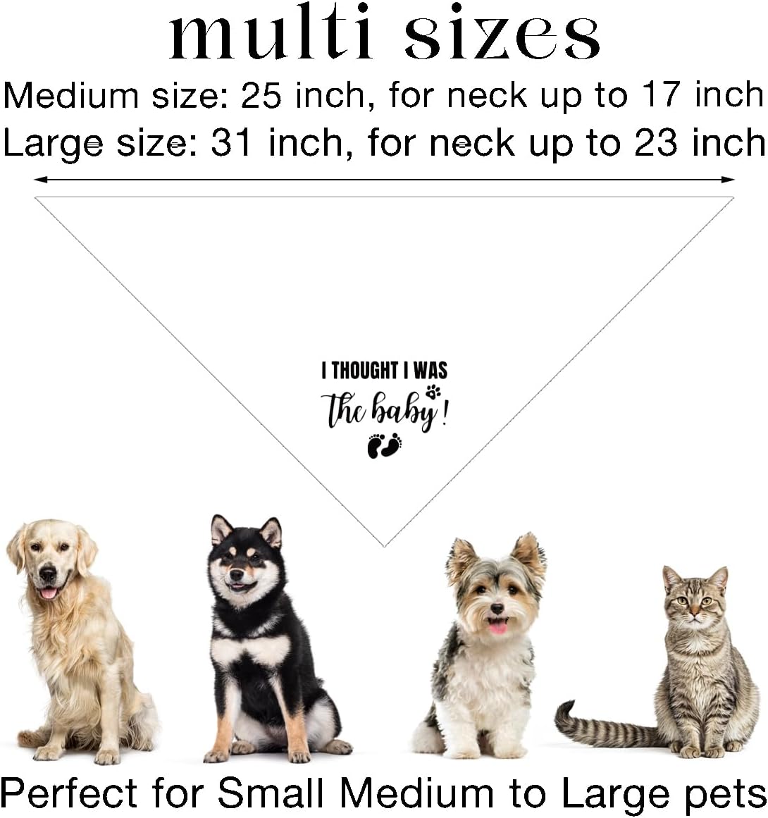 I Thought I Was The Baby Dog Bandana - Pregnancy Announcement Triangle Scarf for Large Dogs (L)