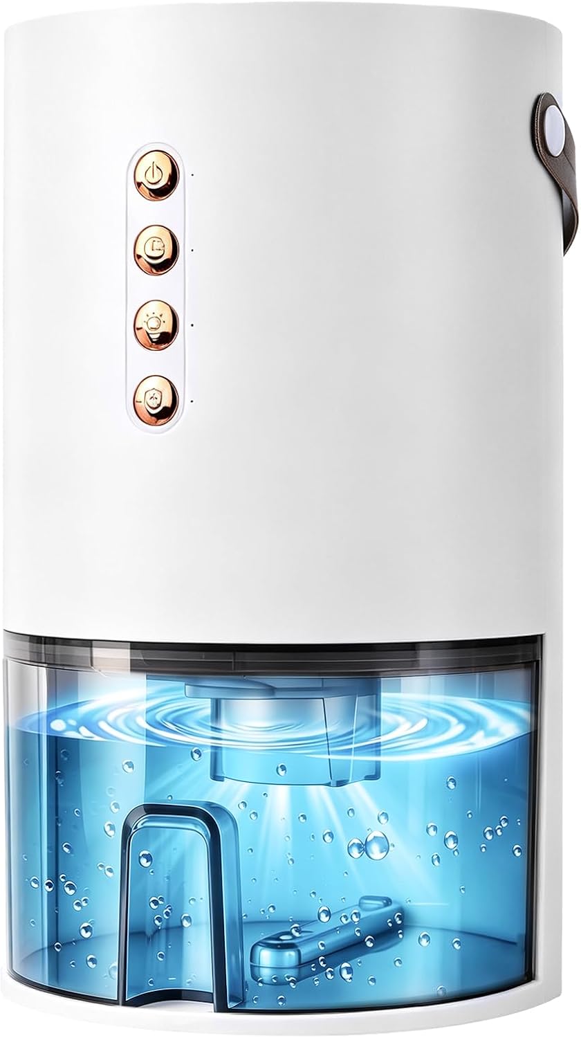 Small Dehumidifier,Ultra Quiet & Auto Shut Off Dehumidifier for Bedroom,1300ml Portable Mini Dehumidifiers for Damp, Mould,Moisture in Home,Wardrobe,Bathroom, Bedroom