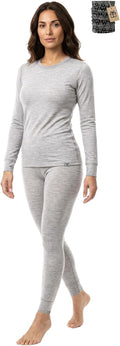 100% Merino Wool Base Layer Set Women - Thermal Underwear Long Johns PJs