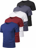OYGSieg 5 Pack Men’s Quick Dry T-Shirts Short Sleeve Crew Neck Workout Tops