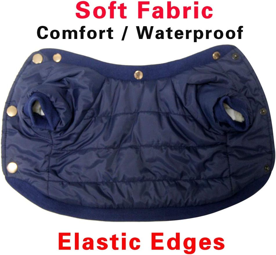 JoyDaog Detachable Hood and Hind Leg Dog Snowsuit,Winter Puppy Coat Blue XS