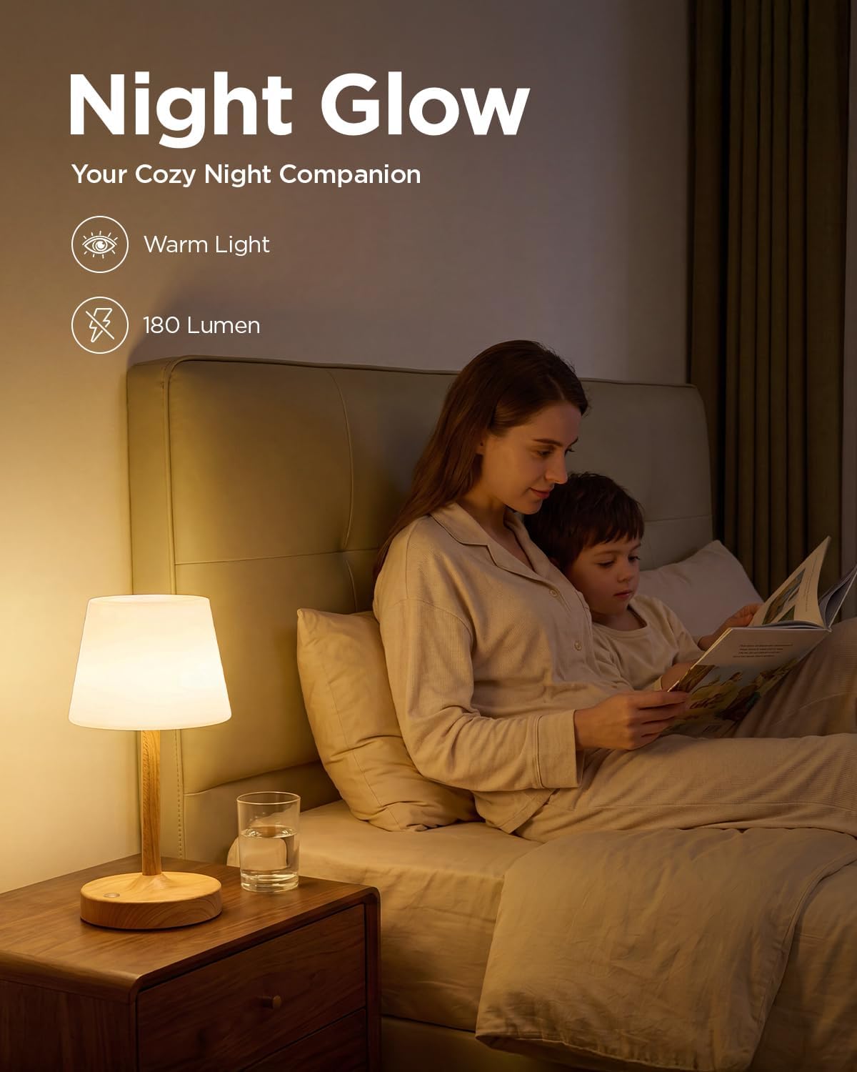 IP65 Waterproof Rechargeable Shower Lamp, Cordless Bathroom Touch Lamps