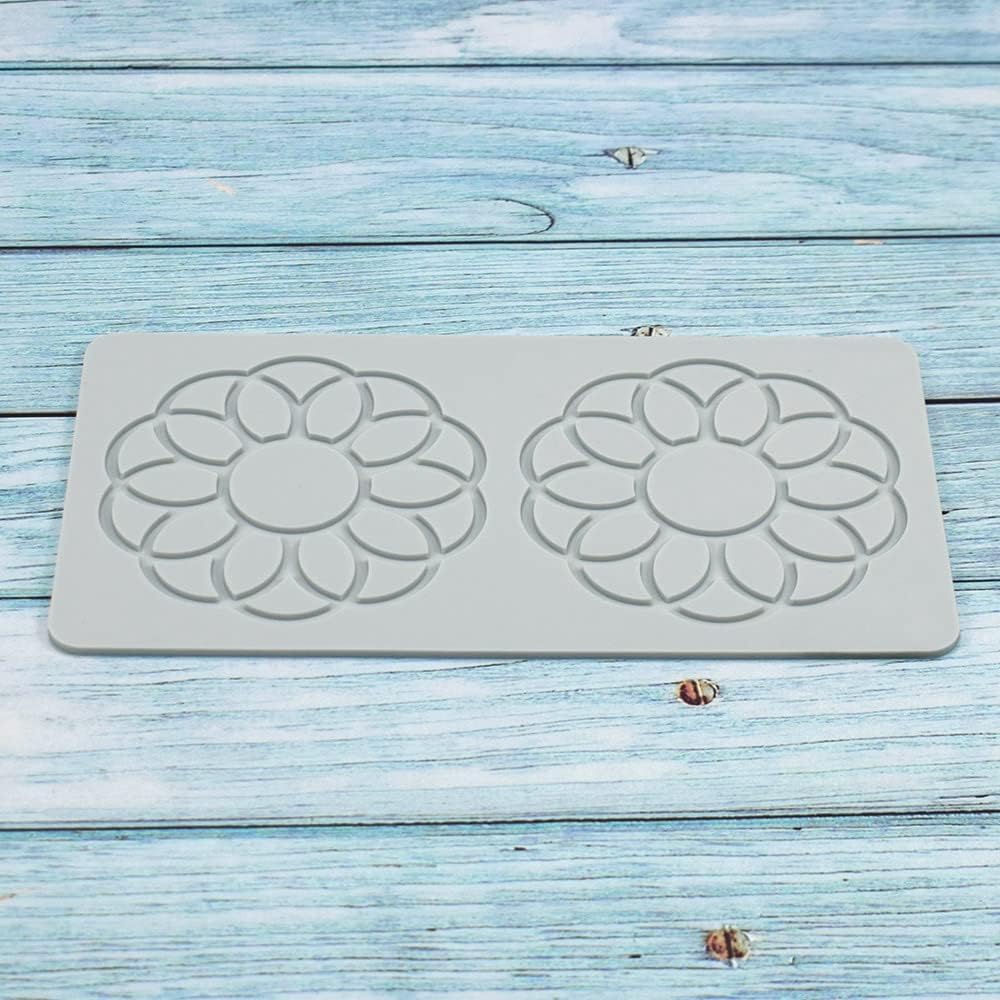 Hollow Leaf Silicone Molds Lover Heart Chocolate Molds Geometry 3D Silicone Mould Chocolate Candy Leaf Mold Sugar Craft Cake Decoration Cupcake Top (S_Flower_7.84 * 4.2 * 0.12inch)
