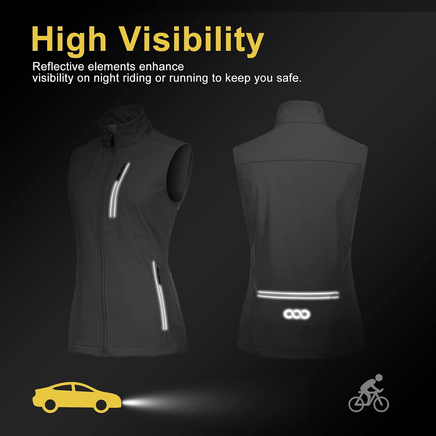 33,000ft Women's Lightweight Running Vest with 6 Pockets for Travel Golf