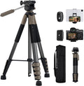K&F CONCEPT 75" Aluminum Camera Tripod, Lightweight and Compact for Travel