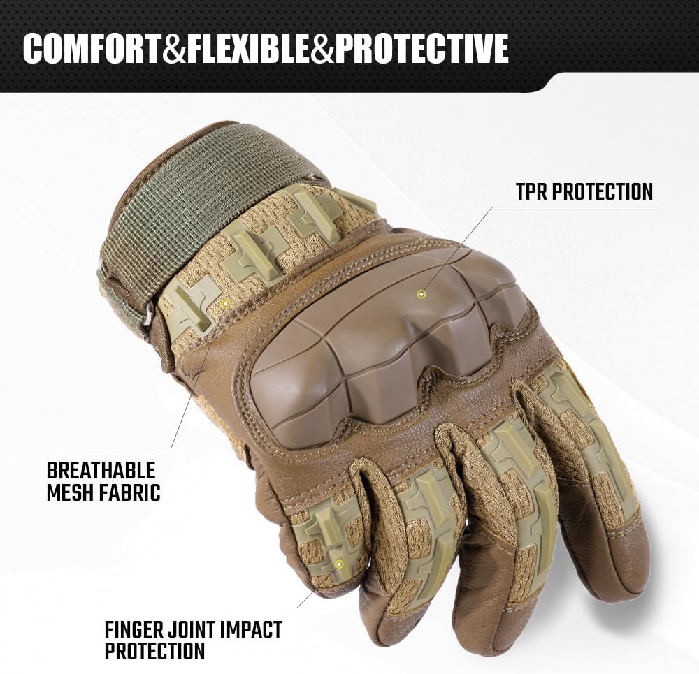 WTACTFUL Tactical Gloves Men Women, Touchscreen Reinforced Palm