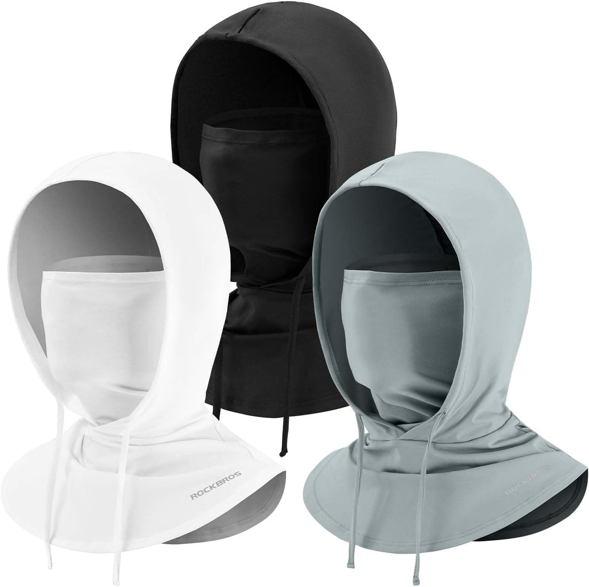ROCKBROS Cooling Balaclava Face Mask 3 in 1 Full Face Mask for Summer with Ear Loops Neck Gaiter Sun UV Protection