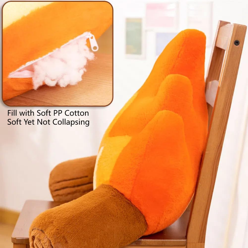Reading Pillow for Sitting in Bed - Funny Campfire Back Rest, Fake Fire Backrest for Chair, Couch, Sofa and Car - Cartoon Bonfire Design