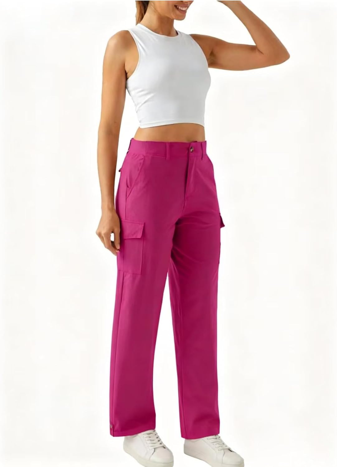 Women's Lightweight Hiking Work Cargo Pants with 5 Pockets Outdoor