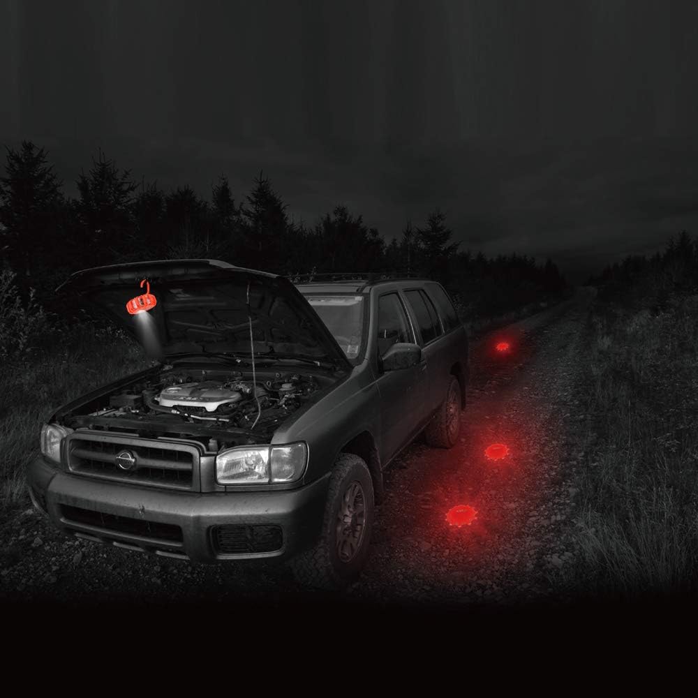 Ecoangel USB-C Rechargeable LED Road Flares Emergency Lights (3 Pack)
