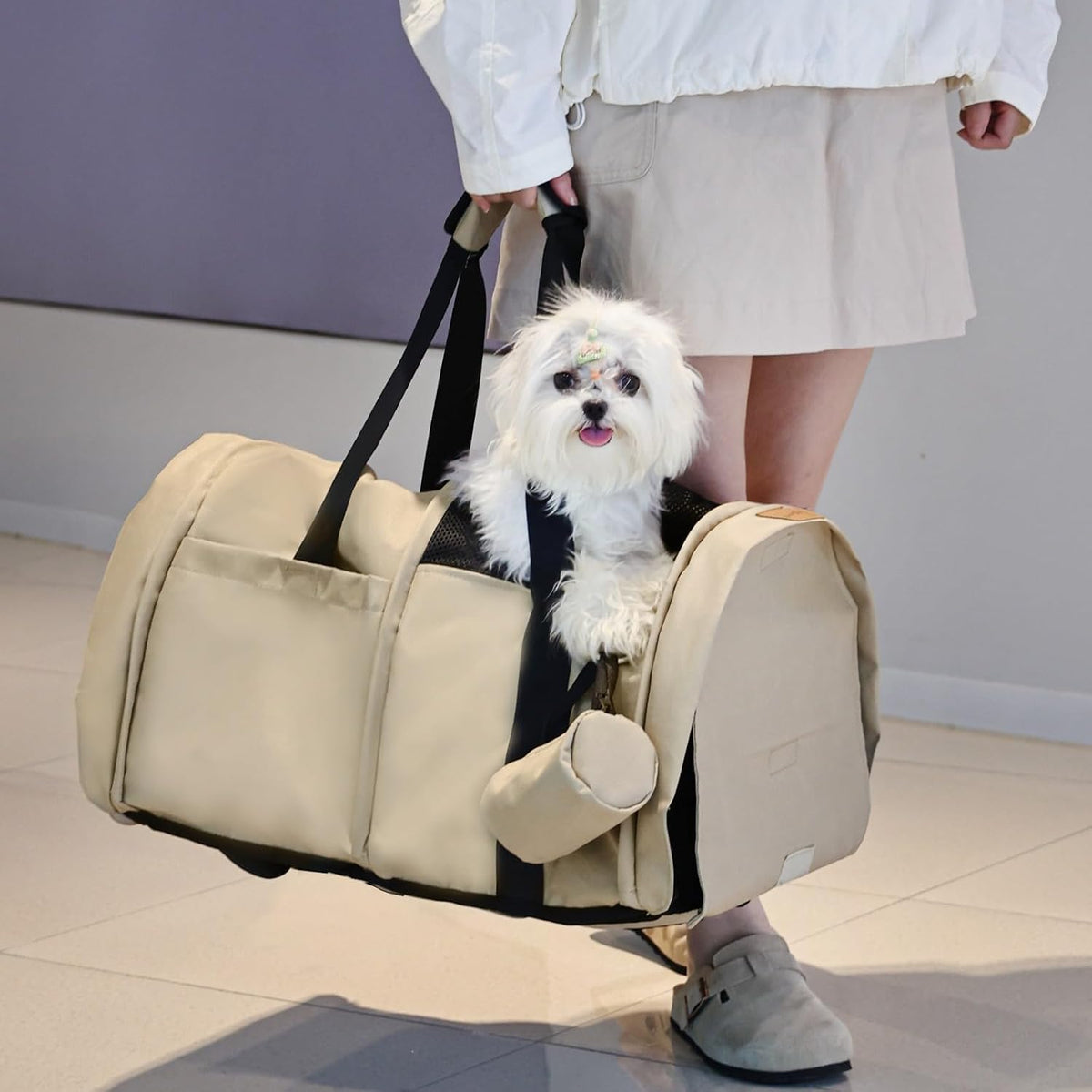 Dog Backpack Carrier – Comfortable Travel Bag for Pets –Khaki