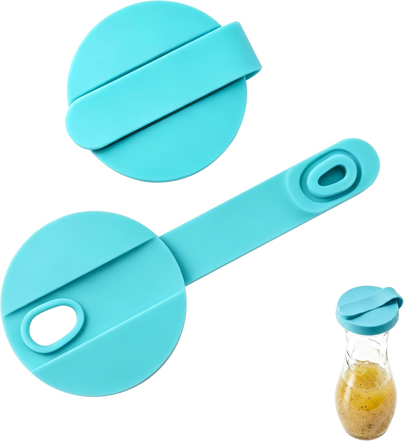 Replacement Lids for Good Seasons Cruet, Silicone Lid for Italian Dressing Mix Cruet Bottle, Leak-proof Seal, Food-Grade Cover, Dishwasher Safe (Bottle Not Included, 4-Pack 2 Colors)