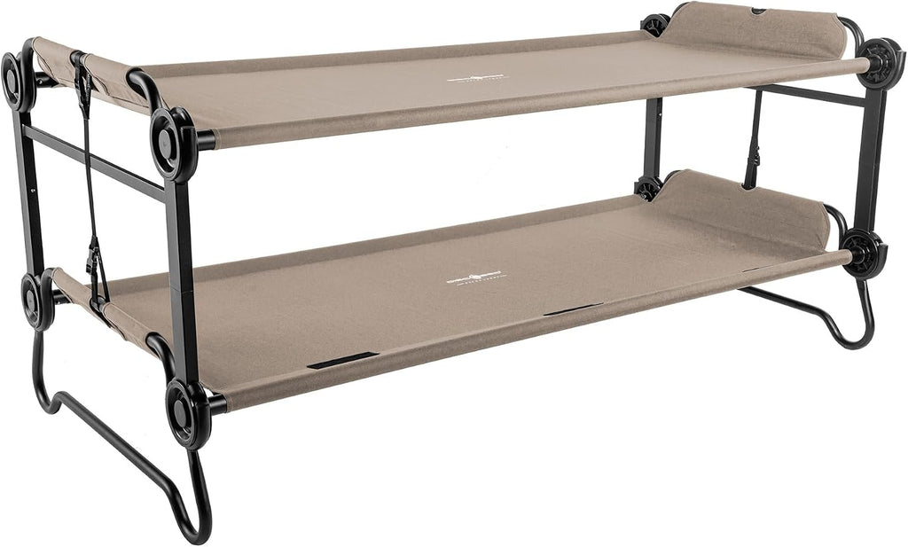 Disc-O-Bed Extra Large Portable Bunk Camping Cots with Carry Bags, Tan