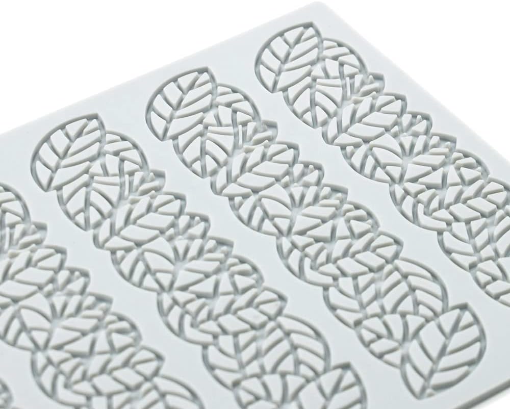 Hollow Leaf Silicone Molds Lover Heart Chocolate Molds Geometry 3D Silicone Mould Chocolate Candy Leaf Mold Sugar Craft Cake Decoration Cupcake Top (E_Leaf_6.4 * 5.16 * 0.12inch)