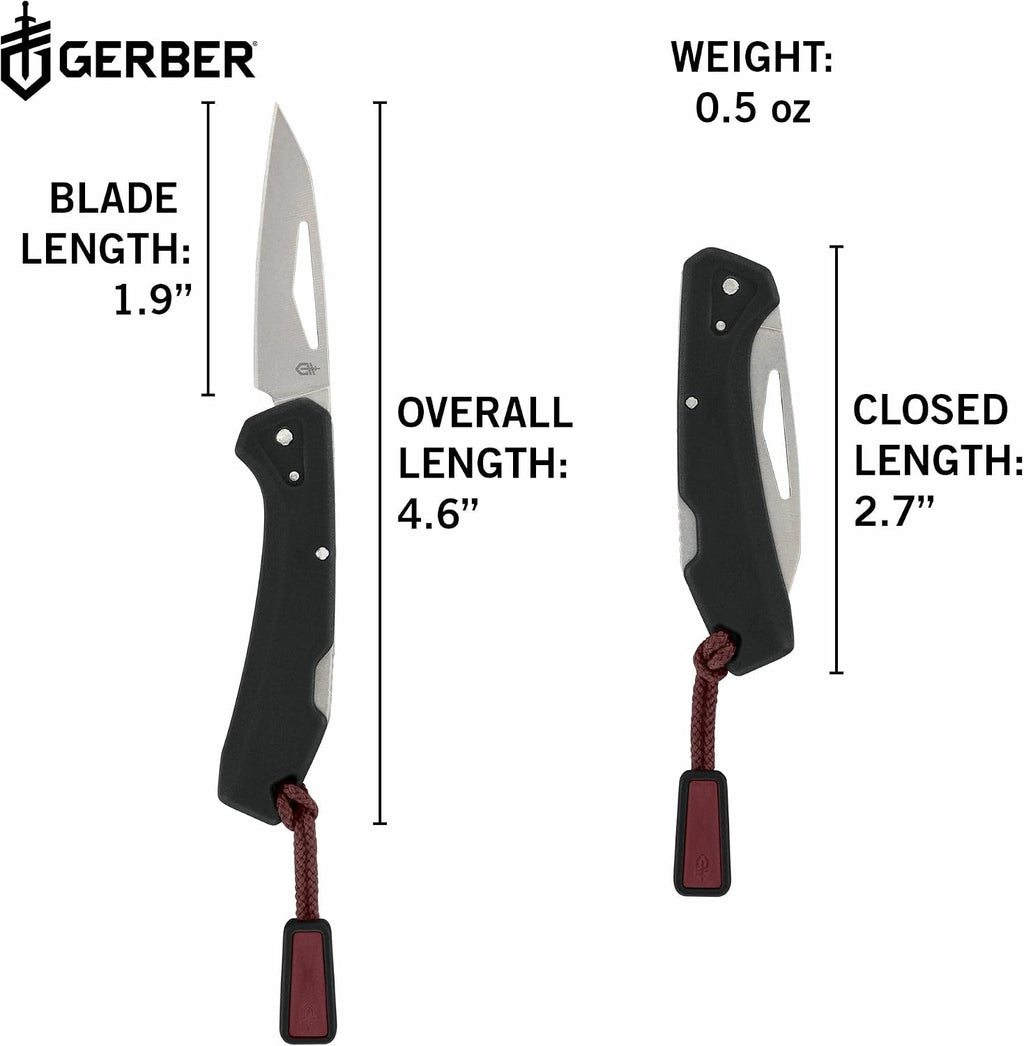 Gerber Gear LST Mini - Lightweight Folding Pocket Knife for Hiking, Camping - EDC Tool - Durable Stainless Steel Blade - Black