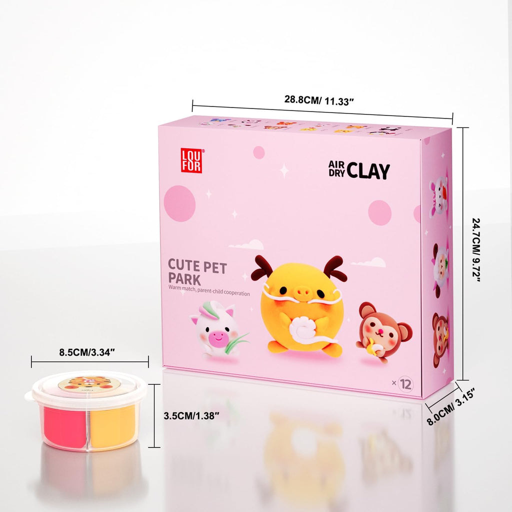 LOUFOR Air Dry Clay Kits for Kids, 12 Boxes
