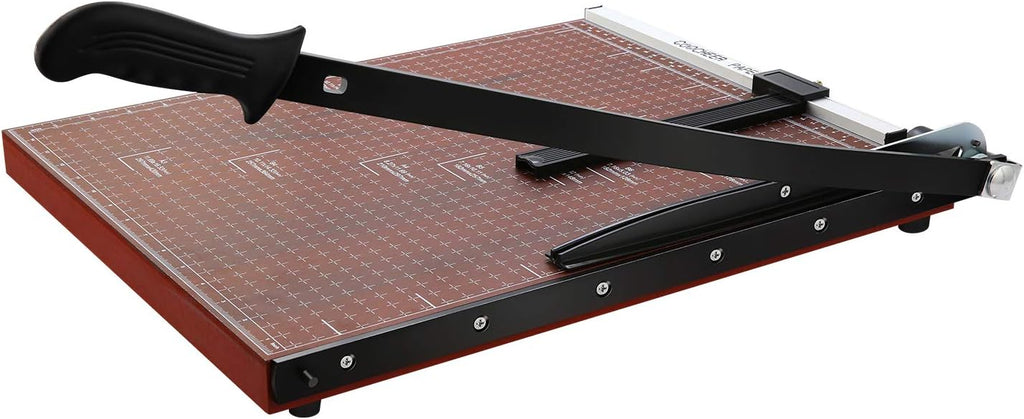 18" Guillotine Paper Cutter, 12-Sheet Precision Trimmer with Safety Lock