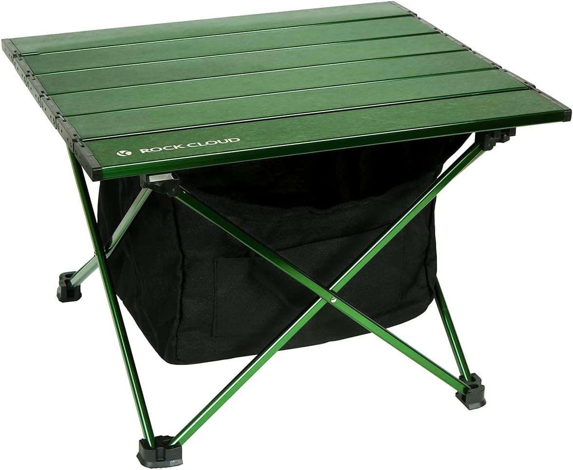 ROCK CLOUD Portable Camping Table Ultralight Aluminum Camp Table with Storage Bag Folding Beach Table for Camping Hiking Backpacking Outdoor Picnic, Small