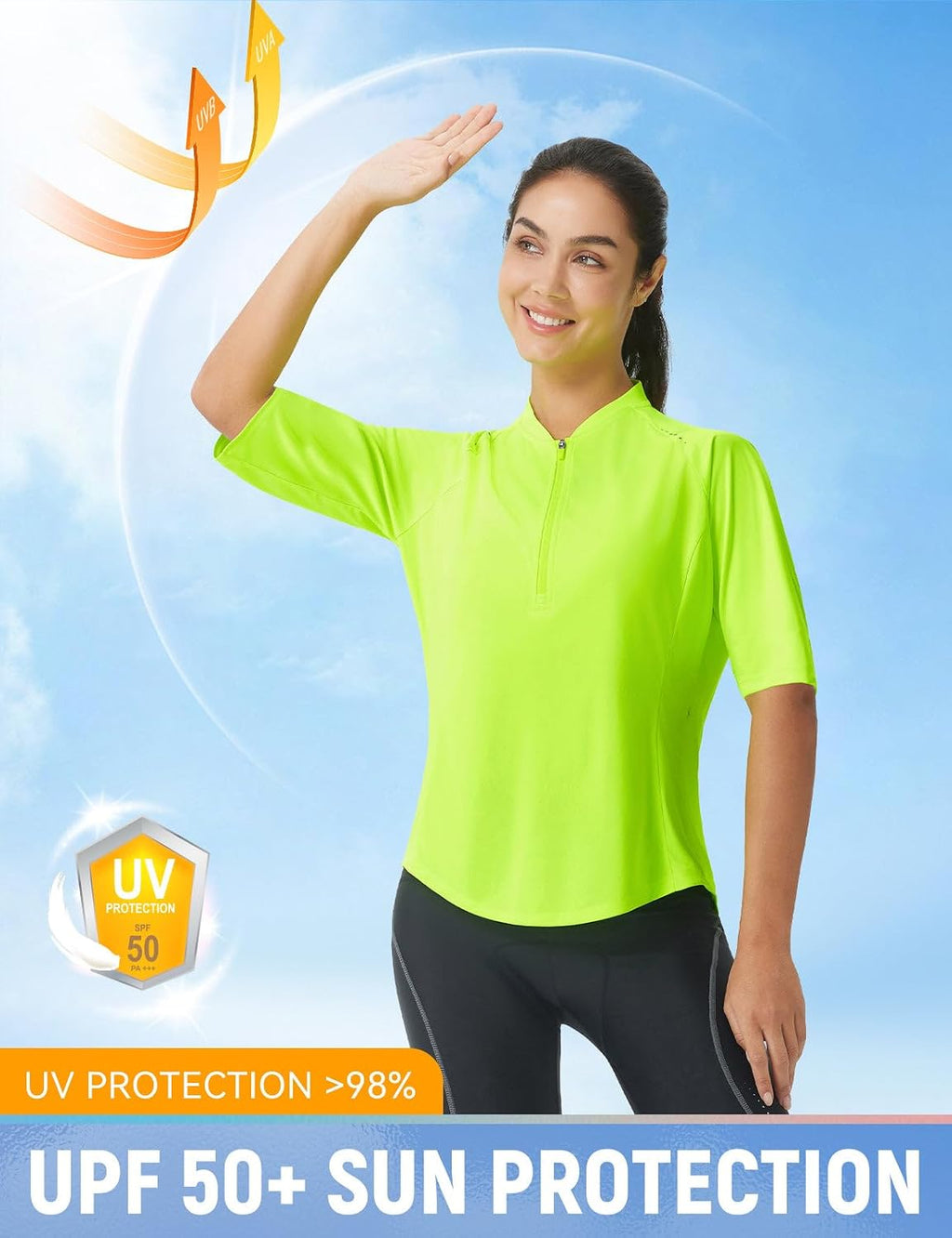 baleaf Women's Cycling Jersey Bike Shirts Half Sleeve Running
