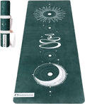 Yoga Mat With Strap 5mm Non Slip Suede & TPE - Eco-Friendly Fitness & Exercise Mat for Home Gym, Pilates, Hot Yoga, and Meditation - Lightweight Durable 72 x 24 inch Workout Mat for Women, Men