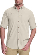 33,000ft Men's UPF 50+ UV Protection Long Sleeve Hiking Shirts Breathable Quick Dry Fishing Shirts for Safari, Outdoor