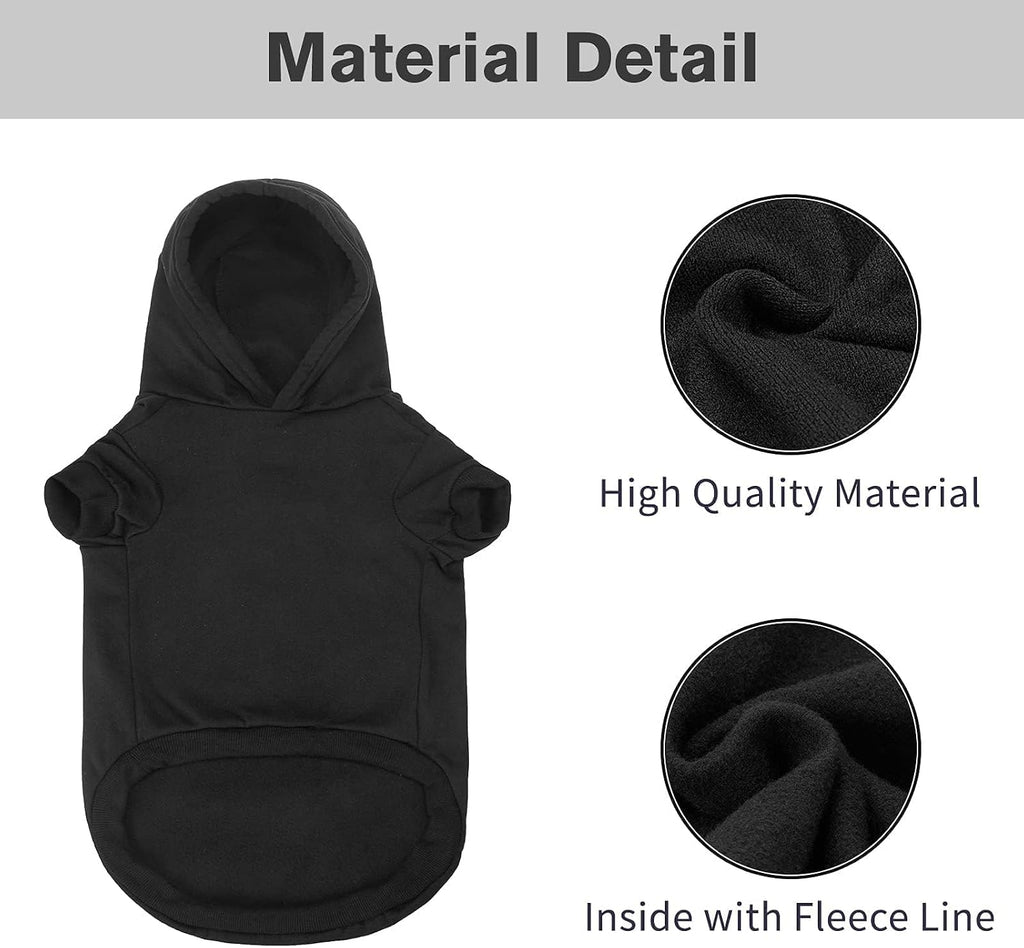 BINGPET Security Dog Hoodie, Pet Sweater Clothes with Leash Hole, Black