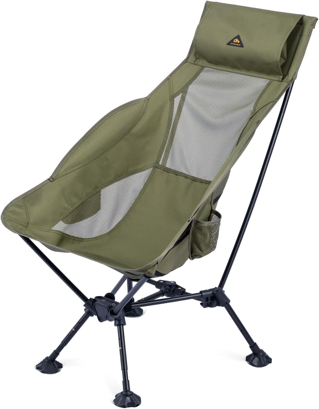 iClimb Ultralight Compact Folding Anti-Sinking Chair, High Back, Green